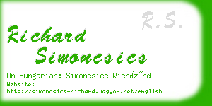 richard simoncsics business card